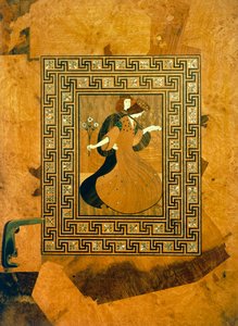 Gallant scene, decorative inlay on door to music hall, Vienna, Austria by Joseph Maria Olbrich