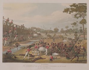 Rangoon: The Storming of One of the Principal Stockades on July 8th 1824, plate 15 from 