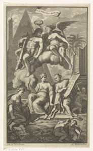 Hercules Crowned by Victoria, Title Page for: Cornelis de Bruyn, Travels, 1698 by Joseph Mulder