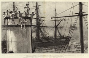Cheering the Old Flagship on Her Departure Home by Joseph Nash