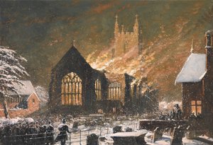 Croydon Church on Fire, January 5th by Joseph Nash