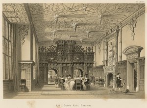 Hall, Crewe Hall, Cheshire by Joseph Nash