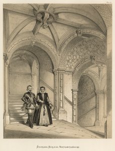 Staircase, Burleigh, Northamptonshire by Joseph Nash