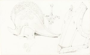 Study of a Helmet, Breastplate, and Rapier by Joseph Nash