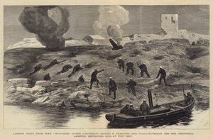The Bombardment of Alexandria, Landing Party from HMS Invincible, under Lieutenant Barton R Bradford and Flag-Lieutenant the Honourable Hedworth Lambton destroying Guns at Fort Mex by Joseph Nash