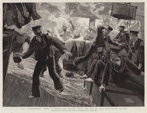 The Conqueror Ships a Heavy Sea which finds its Way to the Ward-Room Galley by Joseph Nash