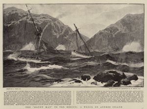 The Handy Man to the Rescue, A Wreck on Andros Island by Joseph Nash