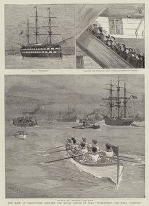 The Race at Greenhithe between the Naval Cadets of HMS Worcester and HMS Conway by Joseph Nash
