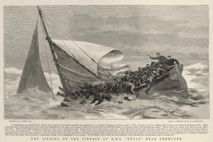The Sinking of the Pinnace of H M S Edgar near Chemulpo by Joseph Nash