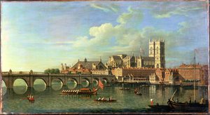 A View of Westminster with the Royal Barge and Other Shipping by Joseph Nicholls