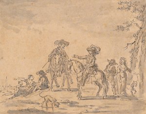Meeting of Two Riders by Joseph Parrocel