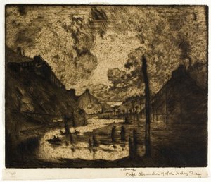 Coal - Abomination of Work, Mahanoy River by Joseph Pennell