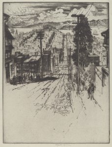 Down and Up the Hills to the Bay, San Francisco by Joseph Pennell