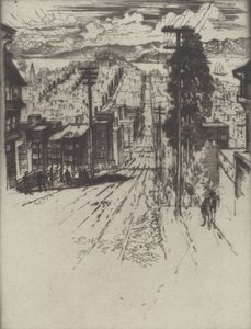 Down and Up the Hills to the Bay, San Francisco by Joseph Pennell
