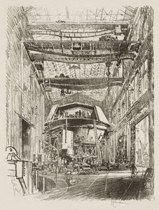 English War Work: Building the Great Turret by Joseph Pennell