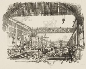 English War Work: Steel Bars for Shells by Joseph Pennell