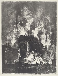 Furnaces at Night by Joseph Pennell