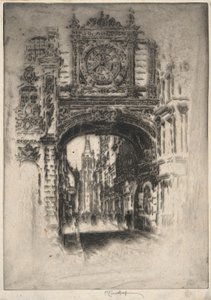Great Clock; Rouen by Joseph Pennell