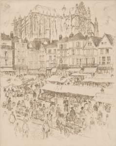 La Place, Beauvais, 1907 by Joseph Pennell