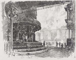Making Pig Iron: The Base of the Blast Furnaces by Joseph Pennell