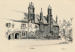 Old Charterhouse: Exterior Façade of Washhouse Court, with the Inner Gateway