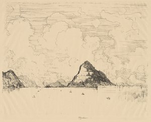Panama: Entrance to the Canal from the Pacific, 1912 by Joseph Pennell