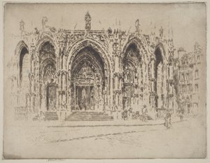 Porch of San Maclou, Rouen by Joseph Pennell