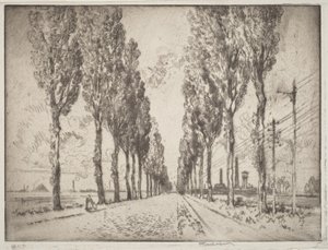 The Avenue, Valenciennes by Joseph Pennell