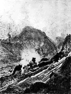 The Cut from Culebra, plate XIII from The Panama Canal by Joseph Pennell
