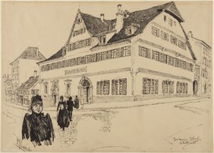 The Music School, Stuttgart by Joseph Pennell