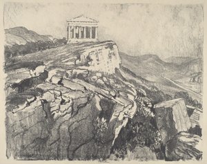 The Temple of Concord on the Wall, Girgenti by Joseph Pennell