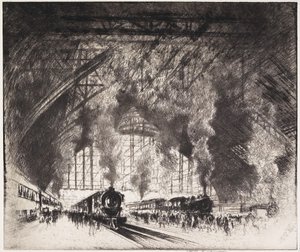 The Trains that Come, and the Trains that Go, Pennsylvania Railroad, Philadelphia, 1919