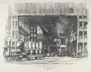 The Urns, Casting Big Shells by Joseph Pennell