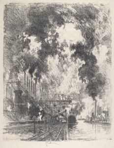 Unloading Ore by Joseph Pennell