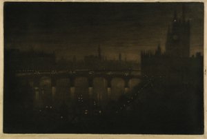 Westminster Night--From My Studio Window by Joseph Pennell