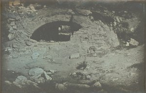 Athens. Temple of Minerva Poliade (Foreground) / Cistern Opening at the Foot of the Erechtheion, Acropolis, Athens by Joseph Philibert Girault De Prangey