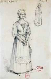 Costume for character of Margaret in Damnation of Faust by Hector Berlioz, sketch by Joseph Porphyre Pinchon by Joseph Porphyre Pinchon