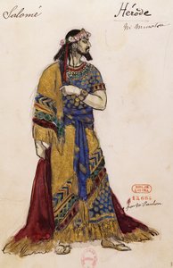 Herod Antipas, sketch by Joseph Porphyre Pinchon for Salome, by Richard Strauss