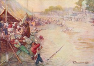 The Boats Stuck in the Mud and Were an Easy Mark, 1908 by Joseph Ratcliffe Skelton