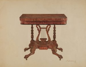 Table Lyre Pedestal, 1936 by Joseph Rothenberg