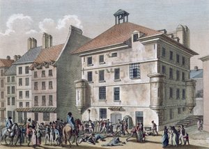 The September Massacres: The Massacre at the Abbaye Prison near St. Germain des Pres, Engraved by Reinier Vinkeles and Daniel Vrydag