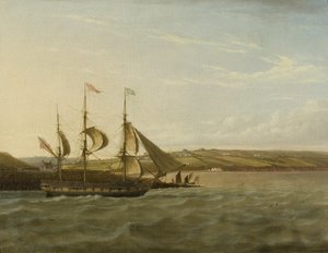 A Ship Passing Portishead, c.1832 by Joseph Walter