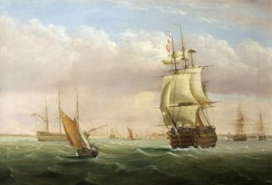Port Entrance with Shipping by Joseph Walter