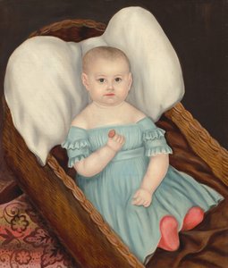 Baby in Wicker Basket, c.1840