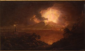 A View of Vesuvius Erupting by Night by Joseph Wright of Derby
