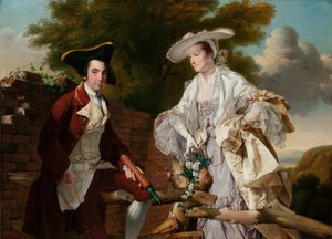 Portrait of Peter Perez Burdett and His First Wife Hannah by Joseph Wright of Derby