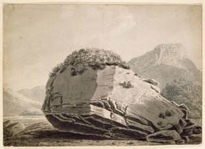 The Bowderstone Borrowdale by Joseph Wright of Derby