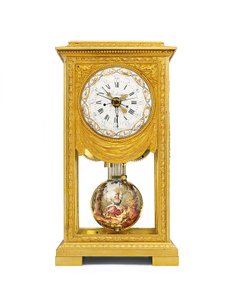 Louis XVI month-going mean and solar time mantel regulator with remontoire by Joseph and Robin Robert  Coteau