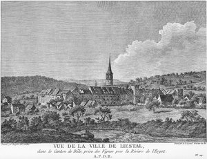 View of the Town of Liesthal in the Canton of Basle, Taken from a Vineyard at the River Ergolz