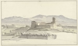 The Baths of Caracalla in Rome, with Frascati in the Distance
